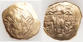 Andronicus II Palaeologus (AD 1282-1328), with Michael IX. EL hyperpyron. AV/EL hyperpyron (23mm, 4.20 gm, 6h). VF. Constantinople, ca. AD 1303-1320. ...