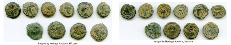 ANCIENT LOTS. Greek. Ptolemaic Egypt. 2nd-1st centuries BC. Lot of ten (10) AE c...