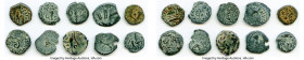 ANCIENT LOTS. Judaea. AD 1st century. Lot of ten (10) AE prutahs. Fine. Includes: Various issuers, dates and themes. Ten (10) coins in lot. SOLD AS IS...
