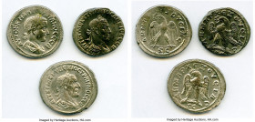 ANCIENT LOTS. Roman Provincial. AD 3rd century. Lot of three (3) BI tetradrachms. XF-AU, Silvering. Includes: BI tetradrachm (3), various rulers. Tota...