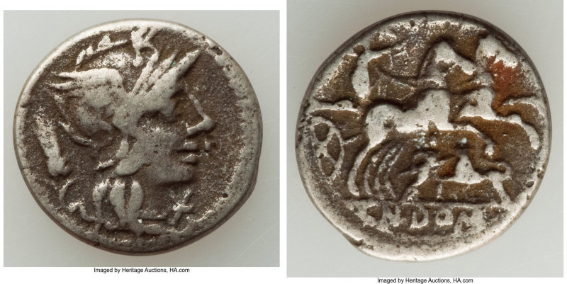 ANCIENT LOTS. Roman Republican. Lot of five (5) AR denarii. About Fine-Choice Fi...
