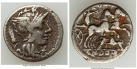 ANCIENT LOTS. Roman Republican. Lot of five (5) AR denarii. About Fine-Choice Fine, scratches, holed, edge cut. Includes: Five Republican denarii with...