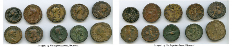 ANCIENT LOTS. Roman Imperial. Lot of ten (10) AE issues. VG-VF, scuffs, wavy fla...