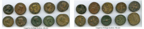 ANCIENT LOTS. Roman Imperial. Lot of ten (10) AE issues. VG-VF, scuffs, wavy flan. Includes: (1) sestertius and (9) asses different rulers and types. ...