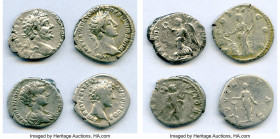 ANCIENT LOTS. Roman Imperial. Lot of four (4) AR denarii. Fine-About VF. Includes: Four Roman Imperial denarii, various emperors with different types....