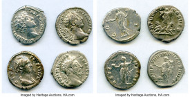 ANCIENT LOTS. Roman Imperial. Lot of four (4) AR denarii. About VF-VF. Includes: Four Roman Imperial denarii, various emperors with different types. T...