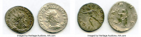 ANCIENT LOTS. Roman Imperial. Lot of two (2) AR/BI antoniniani. Choice VF. Includes: Two Roman Imperial antoniniani, various emperors with different t...