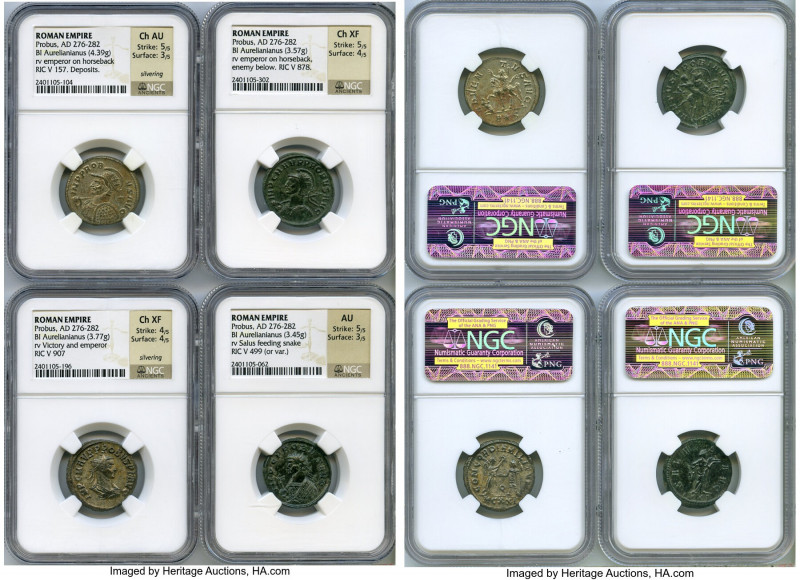 ANCIENT LOTS. Roman Imperial. Probus (AD 276-282). Lot of four (4) BI antoninian...