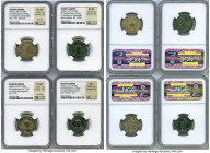 ANCIENT LOTS. Roman Imperial. Probus (AD 276-282). Lot of four (4) BI antoniniani. NGC Choice XF-Choice AU, Silvering, deposits. Includes: various typ...