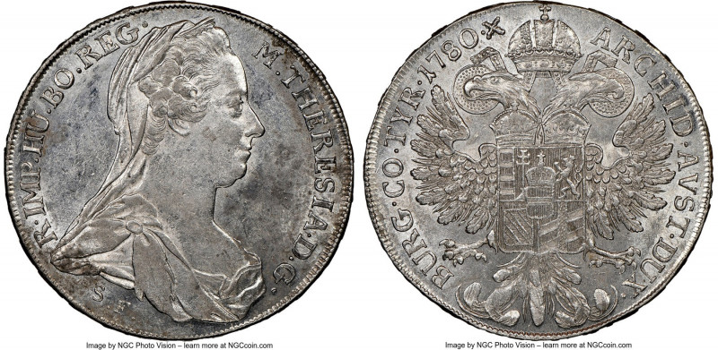 Maria Theresa Taler 1780-Dated (1792-1805) MS60 NGC, Gunzburg mint, Hafner-32D. ...