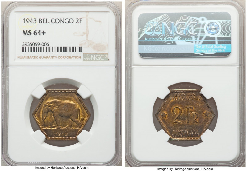 Belgian Colony 2 Francs 1943 MS64+ NGC, Philadelphia mint, KM25.

HID098012420...