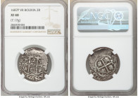 Charles II Cob 2 Reales 1687 P-VR XF40 NGC, Potosi mint, KM24, Cal-420. 7.17gm. 

HID09801242017

© 2020 Heritage Auctions | All Rights Reserved