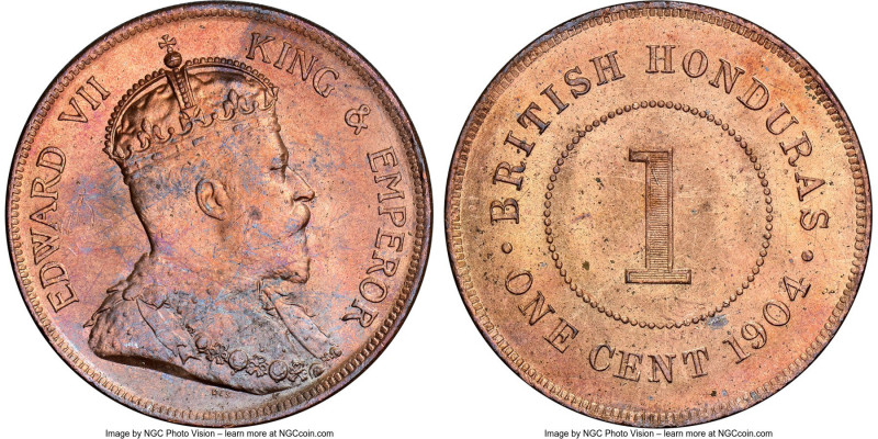 British Colony. Edward VII 3-Piece Lot of Certified Cents 1904 NGC, KM11. Includ...