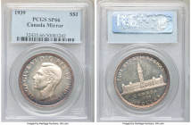 George VI Specimen Dollar 1939 SP66 PCGS, Royal Canadian mint, KM38. Mirror specimen. Peach, tangerine and blue toned. 

HID09801242017

© 2020 He...