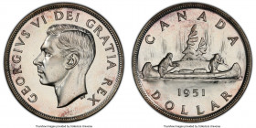 George VI Prooflike "Short Water Lines" Dollar 1951 PL67 PCGS, Royal Canadian mint, KM46. Short water lines issue. 

HID09801242017

© 2020 Herita...