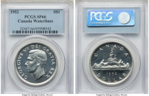 George VI Specimen "Short Water Lines" Dollar 1952 SP66 PCGS, Royal Canadian mint, KM46. Short water lines variety. Blast white mirrored surfaces. 
...