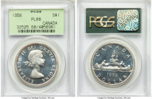 Elizabeth II Prooflike Dollar 1956 PL68 PCGS, Royal Canadian mint, KM54. Dazzling untoned Prooflike surface. 

HID09801242017

© 2020 Heritage Auc...