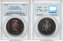 Elizabeth II 3-Piece Lot of Certified Dollars, 1) Proof "British Colombia" Dollar 1971 - PR66 PCGS, KM80 2) Specimen "Dollar 1972 - SP67 NGC, KM64.2a ...