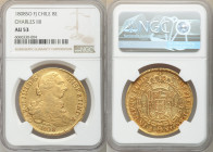 Charles IV gold 8 Escudos 1808 So-FJ AU53 NGC, Santiago mint, KM54. Sangria toning with reflective fields. 

HID09801242017

© 2020 Heritage Aucti...