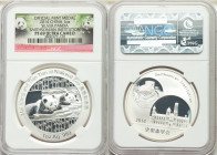People's Republic Certified silver Proof "Smithsonian Institution - Mei Xiang and Tian Tian" One Ounce Panda Medal 2014 PR69 Ultra Cameo NGC, KM-Unl. ...