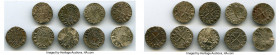 Principality of Antioch 9-Piece Lot of Uncertified Bohemond Era "Helmet" Deniers ND (1163-1201) VF, Average size 17.9mm. Average weight 0.96gm. Sold a...