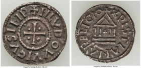 Carolingian. Louis the Pious (814-840) Denier ND (822/3-840) XF, Uncertain mint (No clear match in Coupland), cf. Dup-1179 (for type). Edge cracks. In...