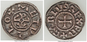 Carolingian. Charles the Bald (840-877) Denier ND (840-864) XF, Melle mint, Class 1, Dep-606. Edge crack. 20.4mm. 1.68gm. Includes old collector envel...