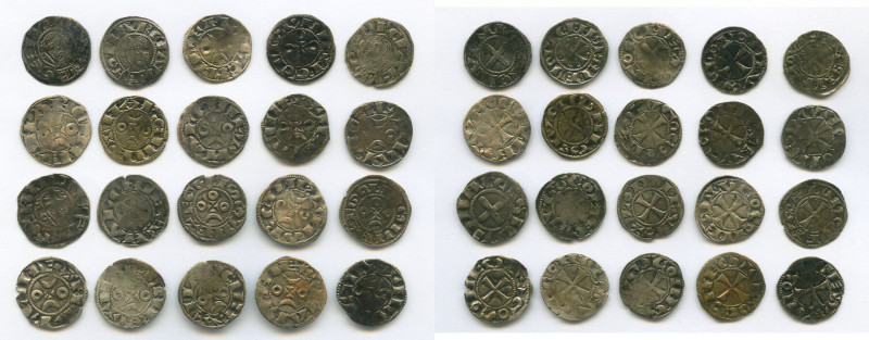 20-Piece Lot of Uncertified Assorted Deniers ND (12th-13th Century) VF, Includes...