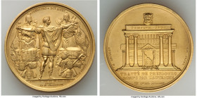 Napoleon gilt-bronze "Peace of Pressburg Broken" Medal 1809 AU, Bram-844. 40.5mm. 36.70gm. By Andrieu & Brenet. 

HID09801242017

© 2020 Heritage ...