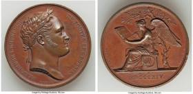 Napoleon bronze "Alexander I Visit to Paris" Medal 1814 XF (Cleaned), Bram-1464, Julius-3015. 40.3mm. 37.23gm. By Andrieu. ALEXANDRE I. EMPEREUR DE TO...