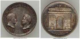Louis Philippe I silver "Completion of the Arc de Triomphe" Medal 1836 XF, Bram-1986. 16.7mm. 2.58gm. By Montagny. DIEU PROTEGE LA FRANCE Bust of Napo...