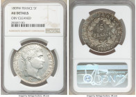Pair of Certified Assorted Issues NGC, 1) Napoleon 5 Francs 1809-W - AU Details (Obverse Cleaned), Lille mint, KM694.16 2) Napoleon III Franc 1852-A -...