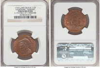 Hampshire. Gosport copper 1/2 Penny Token 1794 MS65 Brown NGC, D&H-41. Edge: PAYABLE AT I JORDANS. PROMISSORY HALFPENNY Sir Bevois helmeted and armore...