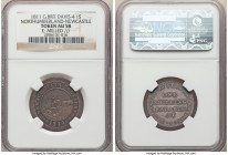 Northumberland. Newcastle silver Shilling Token 1811 AU58 NGC, Davis-4. Edge: Milled ///. BEWICK MAIN COLLIERY 1811 Ship and building / NEWCASTLE ON T...