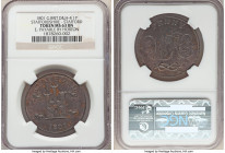 Staffordshire. Stafford copper Penny Token 1801 MS63 Brown NGC, D&H-4. Edge: PAYABLE BY HORTON AND COMPANY. PENNY WH monogram / STAFFORD Castle with t...