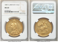 Victoria gold 5 Pounds 1887 MS60 NGC, KM769, S-3864. AGW 1.1775 oz. 

HID09801242017

© 2020 Heritage Auctions | All Rights Reserved