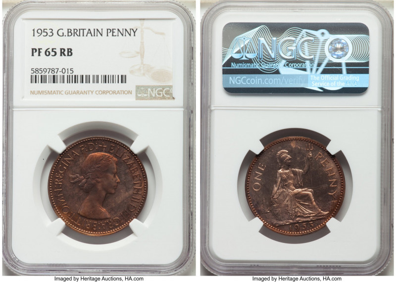 Elizabeth II Proof Penny 1953 PR65 Red and Brown NGC, KM883.

HID09801242017
...