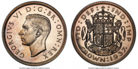 George VI 15-Piece Certified Proof Set 1937 PCGS, 1) Farthing - PR66 Red, S-4116 2) 1/2 Penny - PR65 Red, S-4115 3) Penny - PR64 Red and Brown, S-4114...