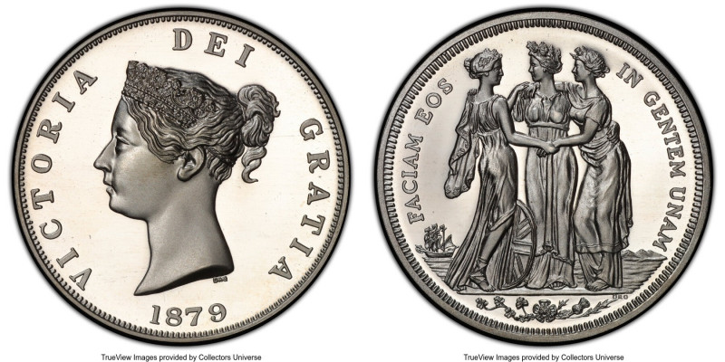 Victoria silver Proof Piefort INA Retro Fantasy Issue "Three Graces" Crown 1879-...