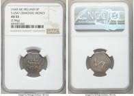 Charles I "Ormonde" 6 Pence ND (1643-1644) AU53 NGC, KM59, S-6547. 2.96gm. The Great Rebellion, Issues of the Lords Justices. Includes pair of dealer ...