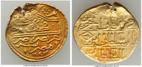 Ottoman Empire. Mahmud I gold Zeri Mahbub AH 1143 (1730/1731) VF (Holed), Misr mint (in Egypt), KM86. 19.6mm. 2.47gm. 

HID09801242017

© 2020 Her...