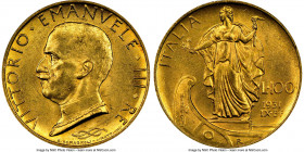 Vittorio Emanuele III gold 100 Lire 1931-R MS62 NGC, Rome mint, KM72. AGW 0.2546 oz. 

HID09801242017

© 2020 Heritage Auctions | All Rights Reser...