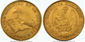 Republic gold Escudo 1833/2 DO-RM/L AU53 NGC, Durango mint, KM379.1. First date of type. Holder tag does not list as overdate. 

HID09801242017

©...
