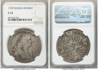 Peter II Rouble 1729 F15 NGC, Moscow mint, KM182.3, Dav-1669, Bit-100. Star on bosom. Included with collector envelope. 

HID09801242017

© 2020 H...