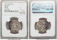 Philip IV Cob 4 Reales 1651-I AU55 NGC, Segovia mint, Cal-Unl. 13.51gm. 

HID09801242017

© 2020 Heritage Auctions | All Rights Reserved