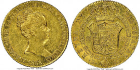 Isabel II gold "De Vellon" 80 Reales 1838 B-PS AU58 NGC, Barcelona mint, KM578.1. "CONSTITUCION". 

HID09801242017

© 2020 Heritage Auctions | All...