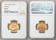 Isabel II gold 100 Reales 1859 MS64 NGC, Barcelona mint, KM605.1.

HID09801242017

© 2020 Heritage Auctions | All Rights Reserved
