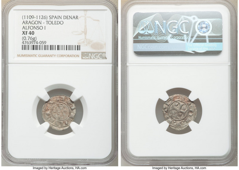 3-Piece Lot of Certified Assorted Issues NGC, 1) Spain: Aragon. Alfonso I Denar ...