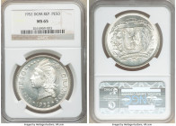 3-Piece Lot of Certified Assorted Issues, 1) Dominican Republic: Republic Peso 1952 - MS65 NGC, KM22 2) Japan: Showa Prooflike 1000 Yen Year 39 (1964)...