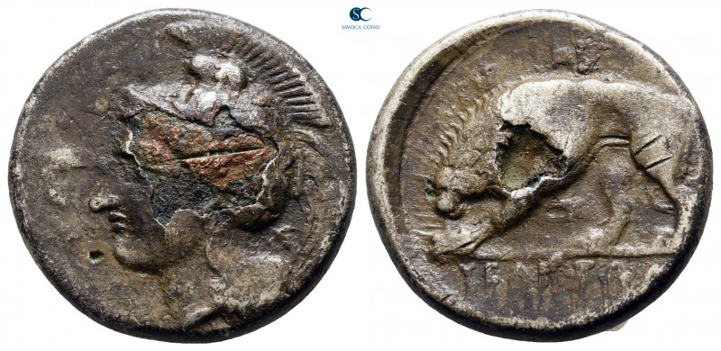 Lucania. Velia circa 334-300 BC. 
Fourrée Nomos

21 mm, 6,61 g



nearly ...